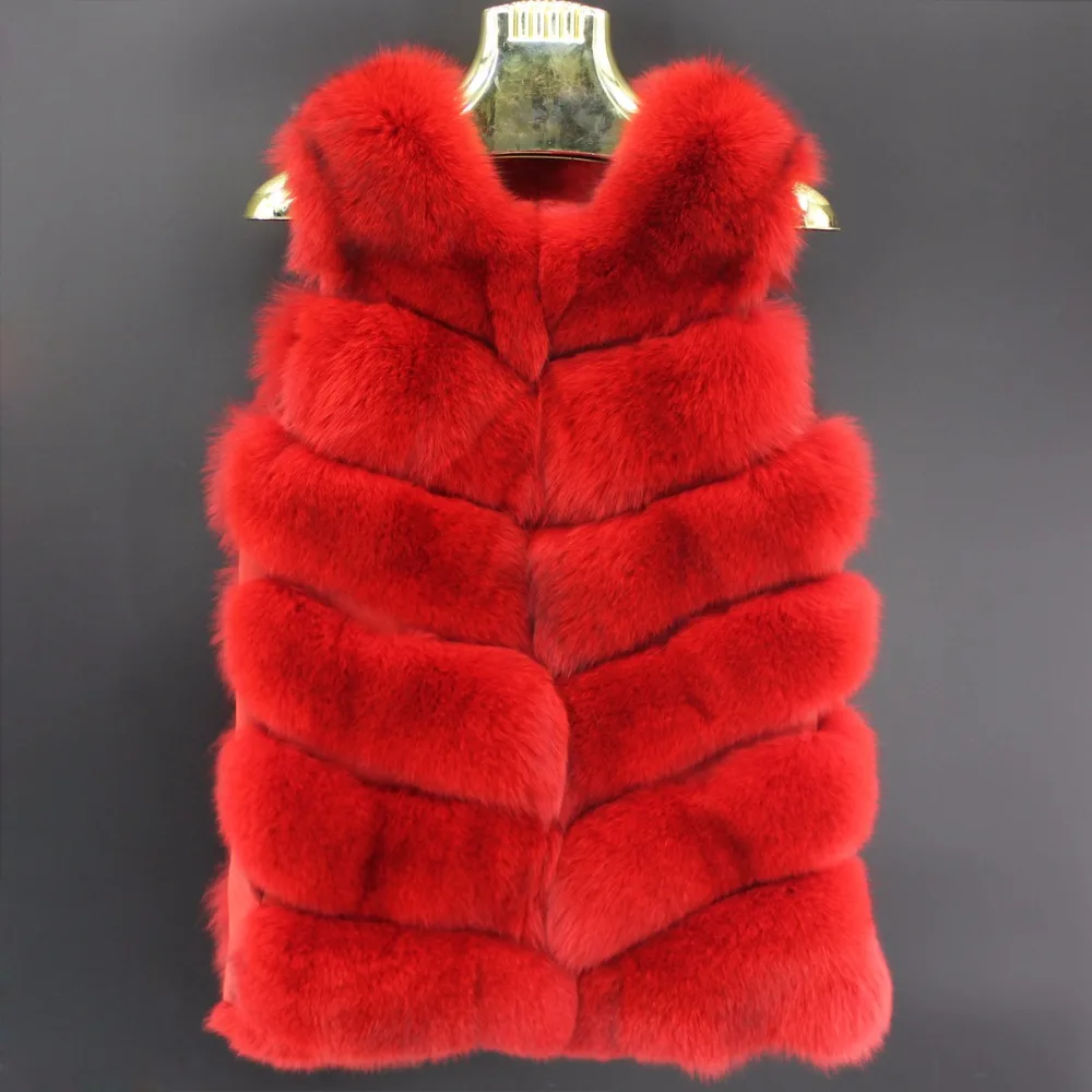winter women real fur vest lady natural fox fur coat sleeveless warm fashion fur gilet female vest brand customized