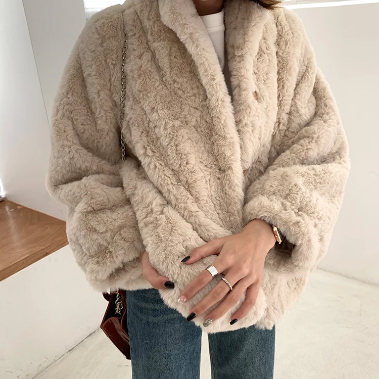 Mooirue, зимние женские куртки из овечьей шерсти, утепленный кардиган Harajuku, корейский стиль, свободное теплое пальто, уличная одежда, бежевые женские парки