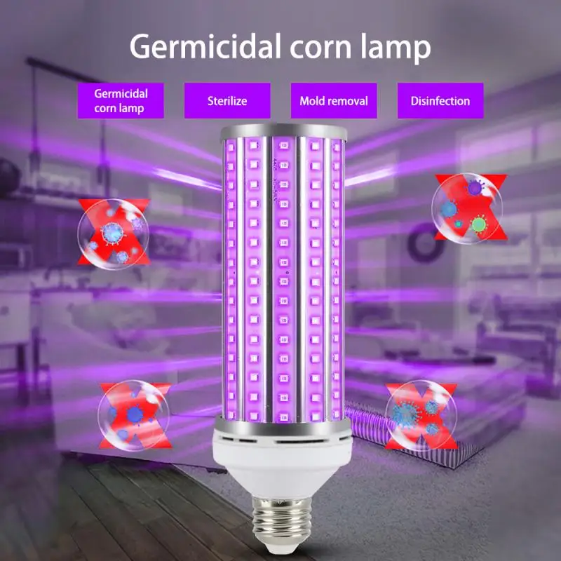 

60W UV Germicidal Light UV Ultraviolet Sterilizing E27 Corn Bulb Lamp Intelligent Remote Control 195 Lamp Beads110V/220V