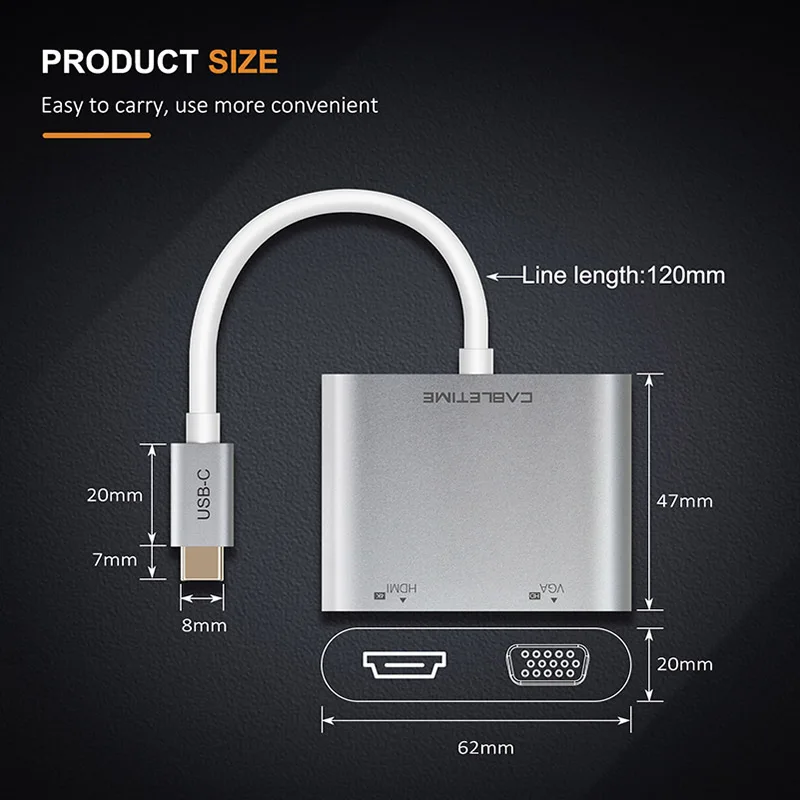 Кабель USB C HubType C 3,1-HDMI USB 3,0 адаптер USB C конвертер для Macbook matebook huawei mate30/P30 USB C концентратор C207