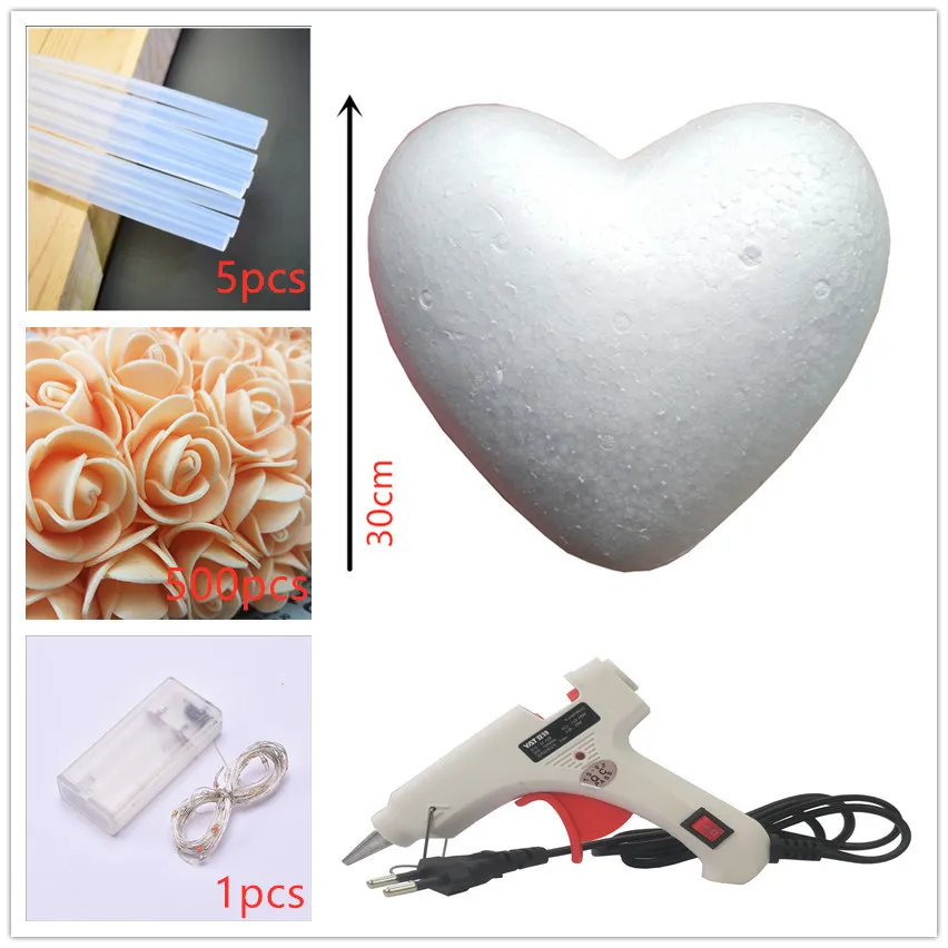 Красочные в форме сердца розы искусственные DIY ручной работы Цветы Романтический День Святого Валентина и свадебные подарки для девушки - Цвет: orange DIY