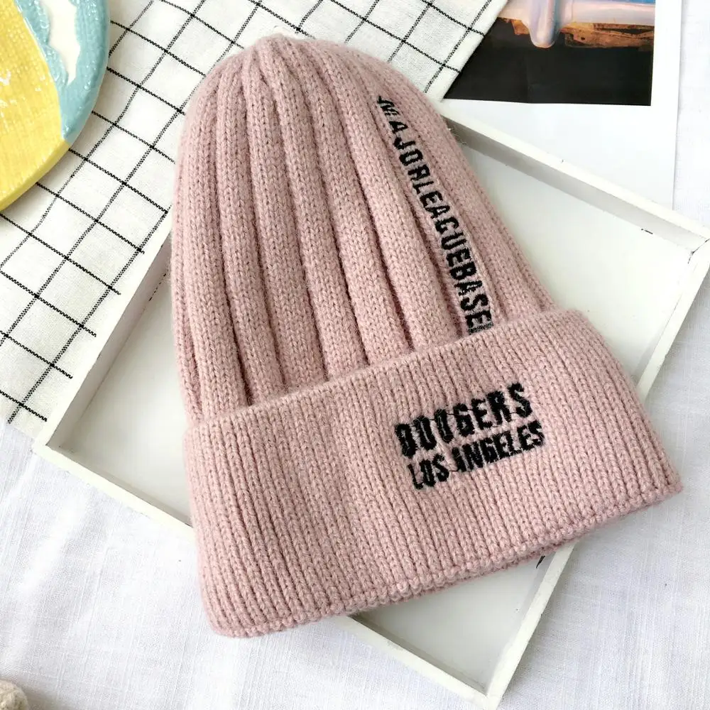 Детская шапка Skullie Beanies для мальчиков и девочек, зимняя однотонная шапка с надписями и ушками, теплые эластичные модные аксессуары