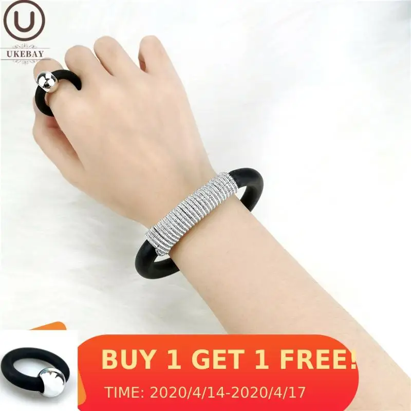UKEBAY New Luxury Alloy Bracelets Designer Handmade Rubber Soft Bracelet Women Charm Bangles Bohemia Style Wholesale Jewelry | Украшения и
