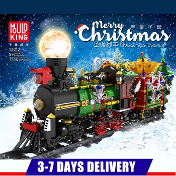

Mould King 1296 PCS 12012 The New Merry Christmas Winter Train Model Building Blocks Bricks Educational DIY Christmas Gifts Kids