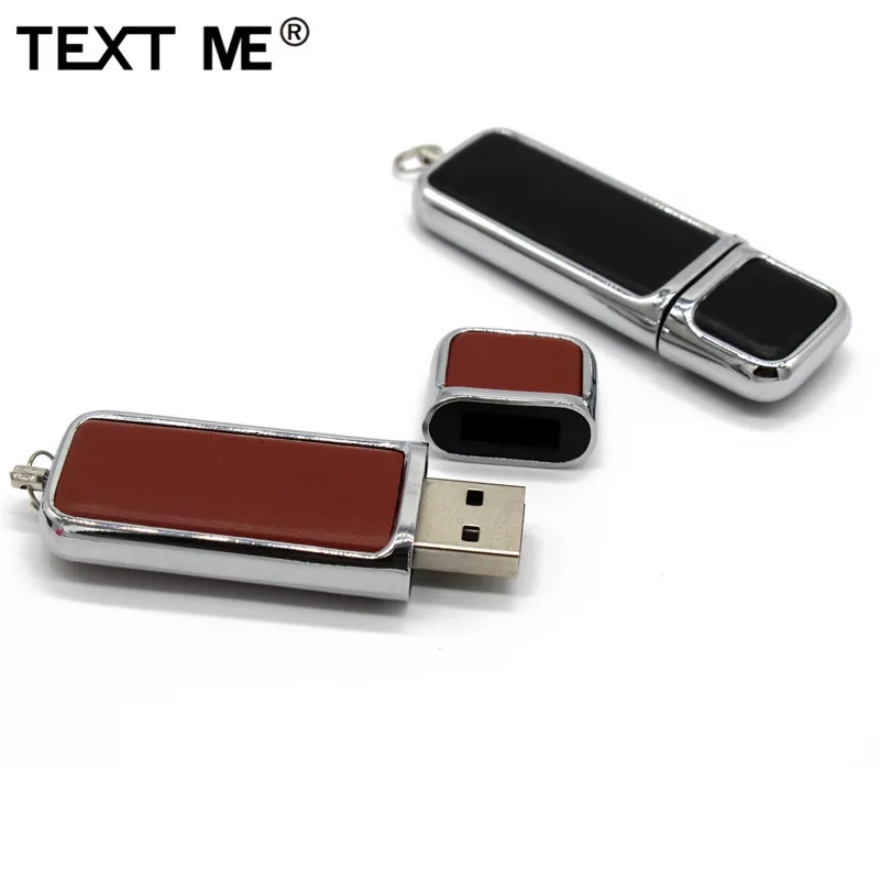 TEXT ME коричневый черный кожаный с брелоком модель usb флеш накопитель 2 0 4 ГБ 8 16 32 64