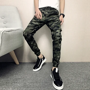 

28-33 Summer New Camouflage Print Pants Men Slim Fit Army Green Casual Pant Man Hip Hop Streetwear Joggers Mens Trousers