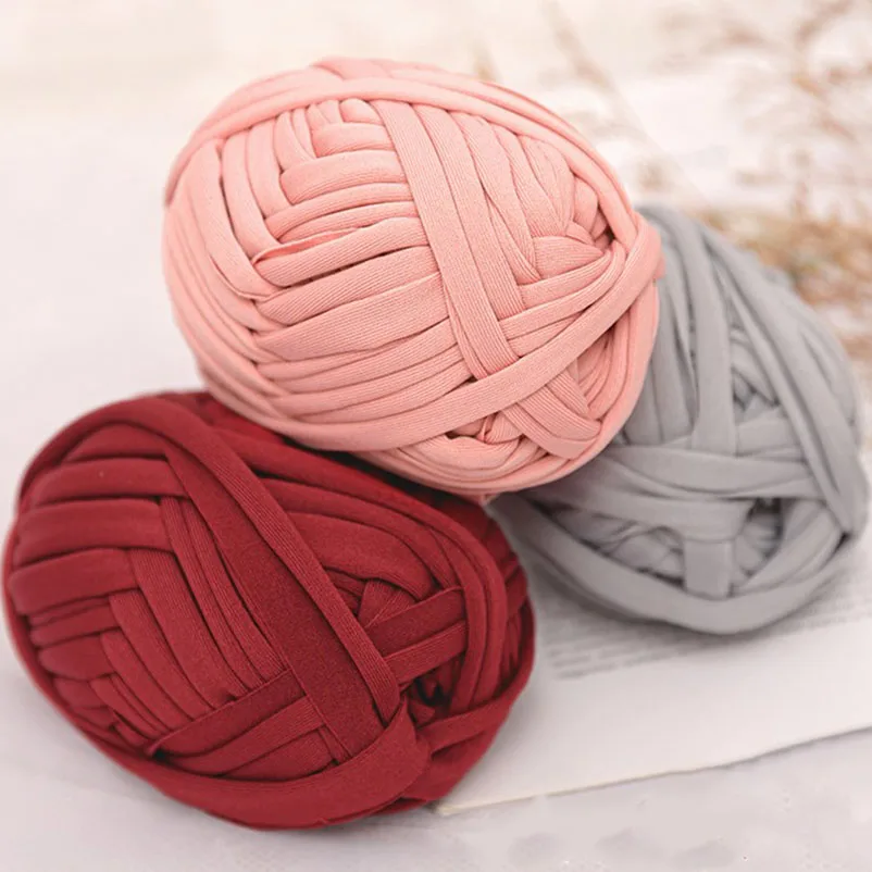 32m Solid Color Soft Crochet Yarn Knitting Thread Cloth Thread DIY Crafts  Cotton Wool Knitting Carpet