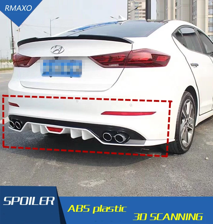 Задний спойлер для Hyundai Elantra 2017 2019 задний из АБС пластика диффузор переднего