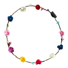 Пляжные вечерние гирлянды для волос с цветком и светодиодной головкой; светильник для волос; венок для волос; гирлянды для женщин; Рождественский светящийся венок на Хэллоуин