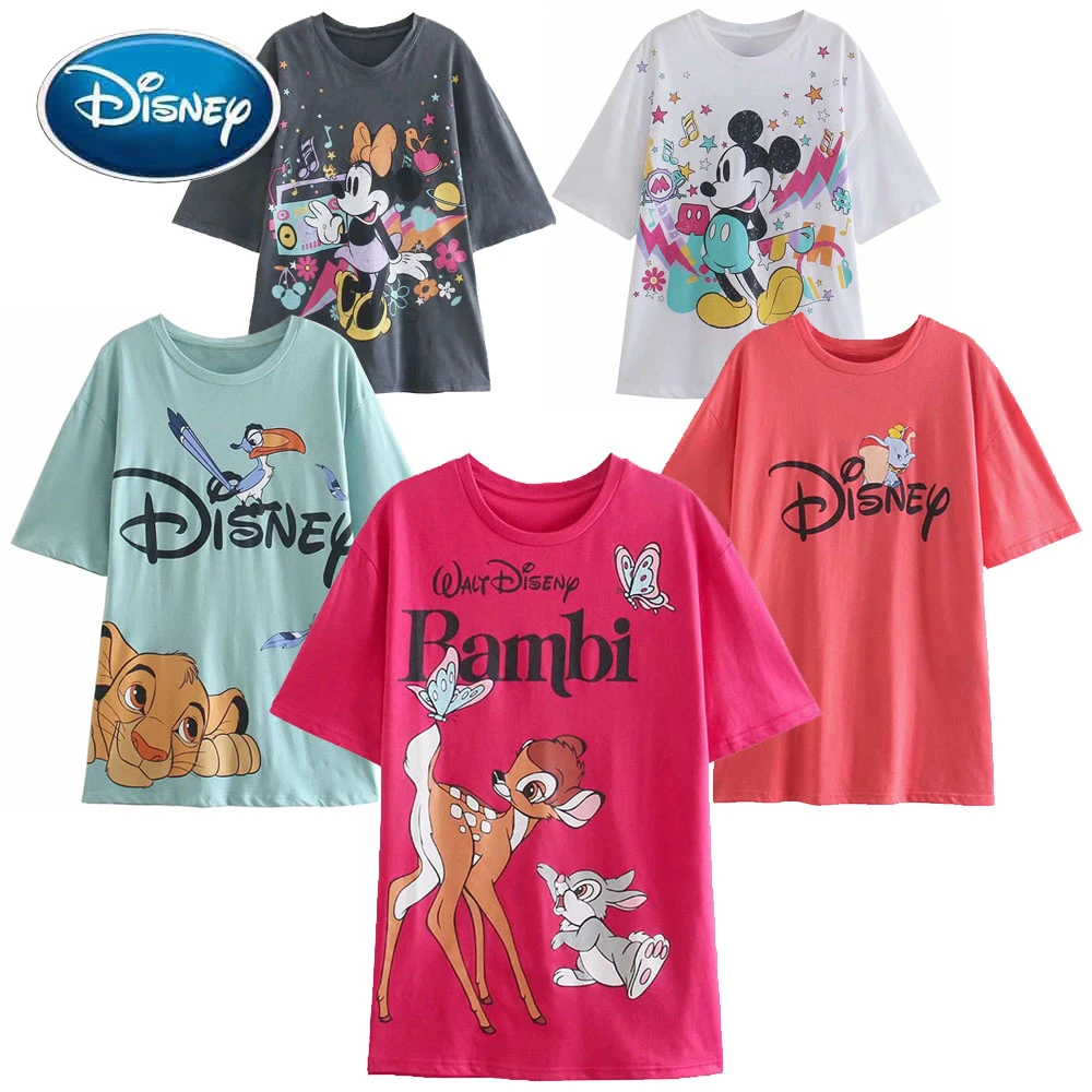 Disney Fashion Mickey Mouse Donald Daisy Duck Bambi Thumper Rabbit Cinderella Cartoon Print Women T Shirt Short Sleeve Tee Tops T Shirts Aliexpress
