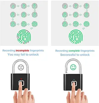 

Smart Keyless Fingerprint Lock USB Charge Anti-theft Padlock for Door Luggage 40JE