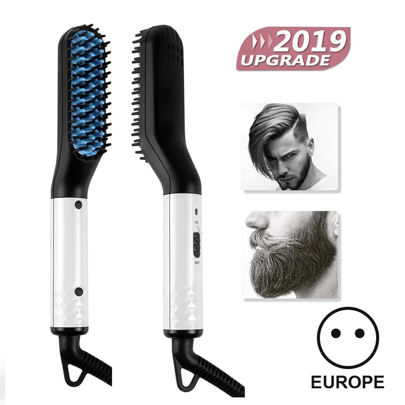 New Style EU PLUG Прямая поставка, мужской быстрый выпрямитель для бороды, стайлер, расческа, многофункциональная Плойка для завивки волос, инструмент для шоу, аксессуары для укладки - Цвет: New Style EU PLUG