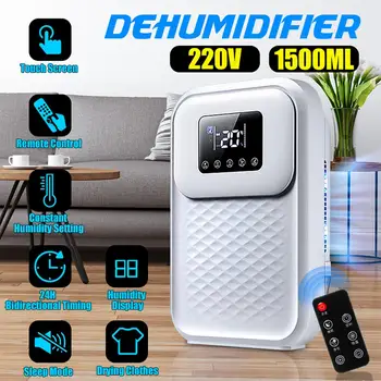 

Dehumidifier Home Moisture Absorber Indoor Dryer Air Basement Mute LED Smart Touch Remote Control Timing External Water Pipe