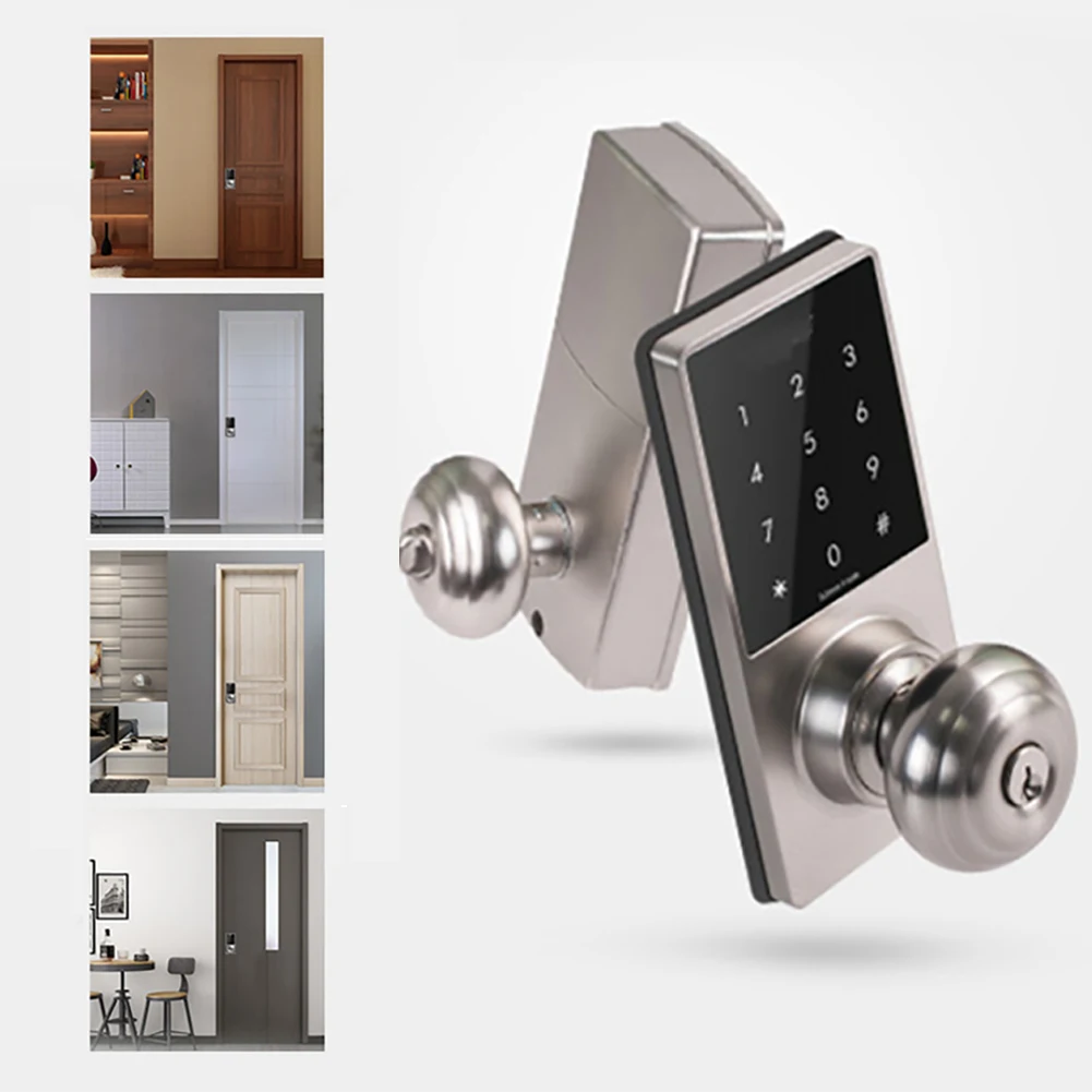 

Zinc Alloy Battery Operated Bluetooth Door Lock APP Control Mechanical Key Password Keypad Hotel Electronic Office Home Security