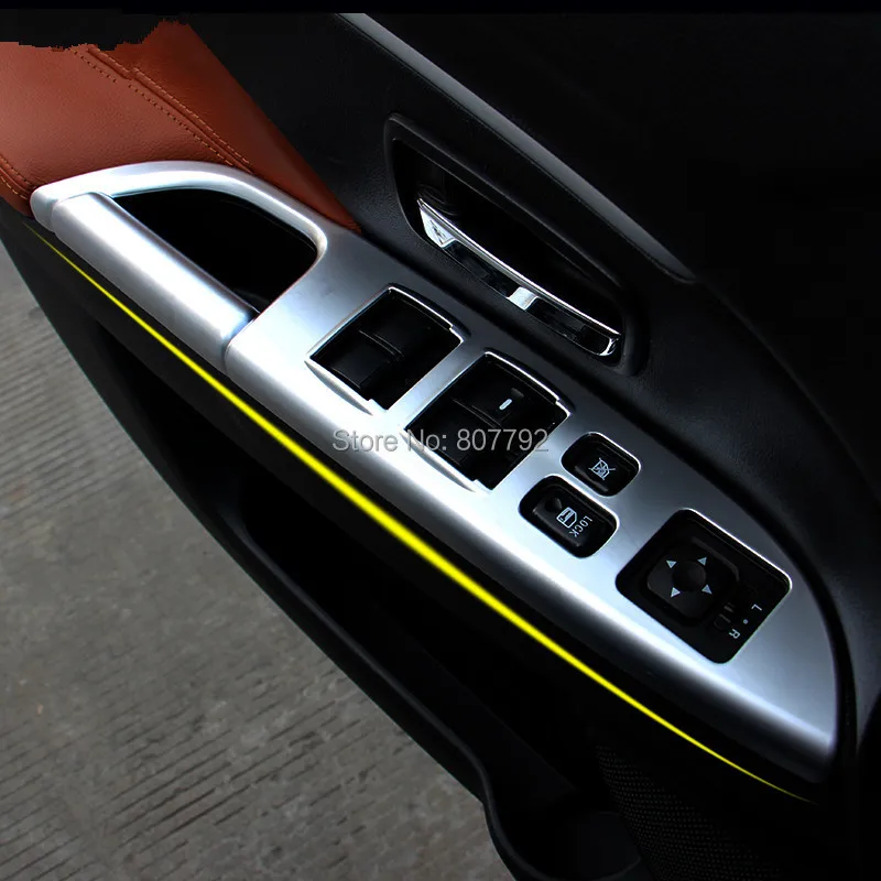 

Car interior ABS chorme armrest decoration trim cover ring 4pcs for MITSUBISHI ASX,Accessories 2013 14