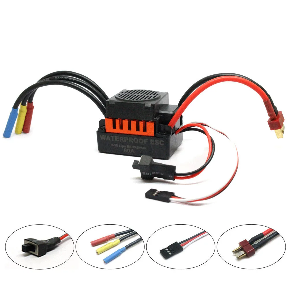 

9T 4370KV Speed Controller 4 Poles RC Car Universal Electronic 60A ESC Accessories Brushless Motor Kit Stable Aluminum Alloy
