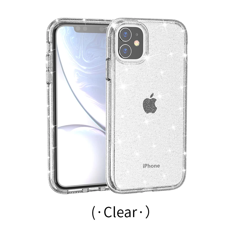 Clear Luphie Прозрачный блестящий чехол для iPhone 11 Pro Max XS Max XR роскошный блестящий чехол s силиконовый чехол для iPhone 7 8 Plus X XR XS чехол Coque - Цвет: Clear