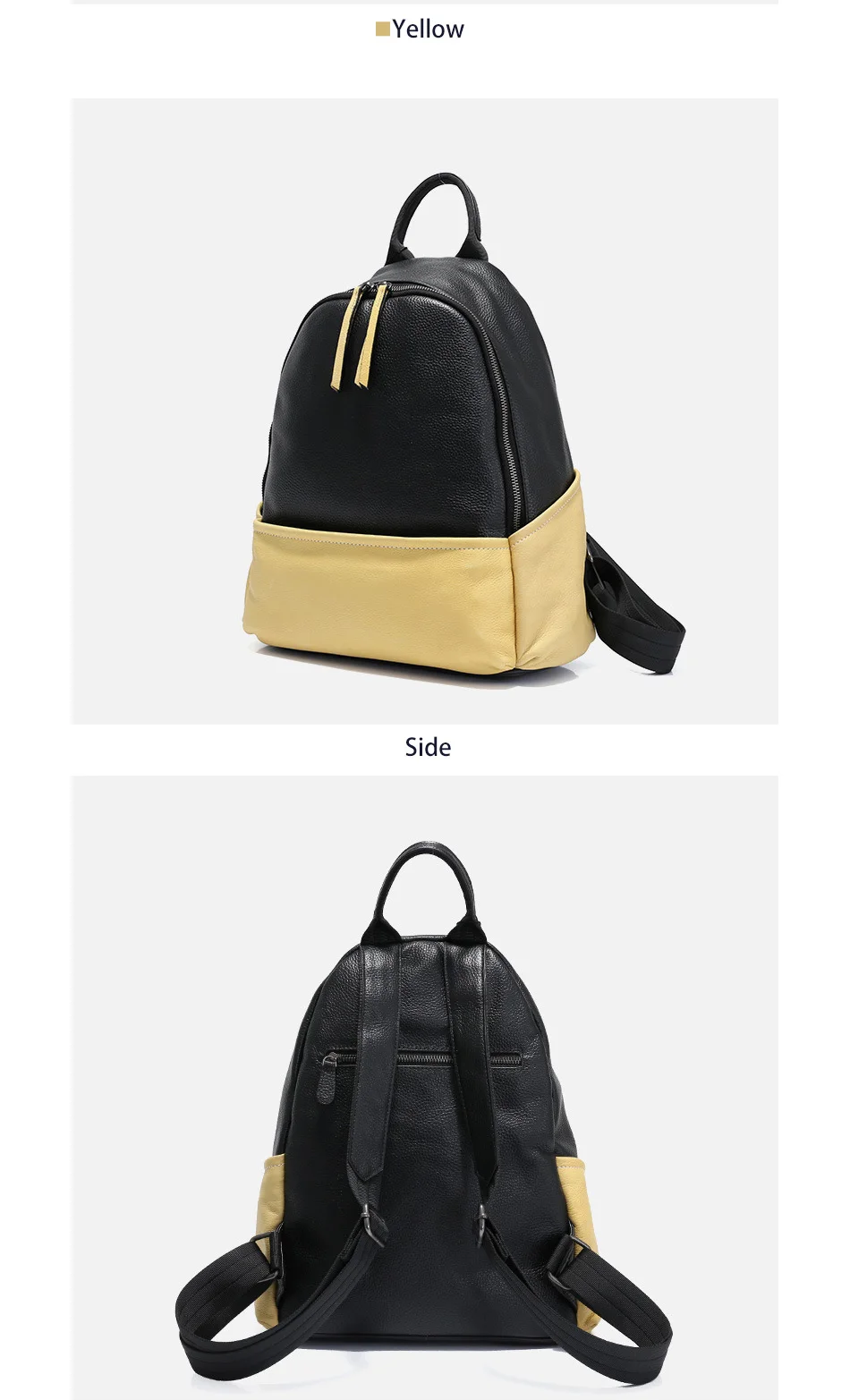 Zency панельный женский рюкзак натуральная кожа Повседневная дорожная сумка стиль преппи школьная сумка Высокое качество ранец черный