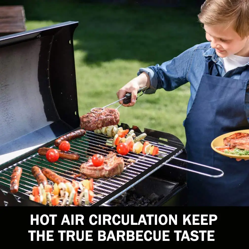 Non-stick Barbecue Mat Reusable Heat-Resistant BBQ Baking Pad Foil Oilpaper with Food Clip Oil Brush Baking Net Liner