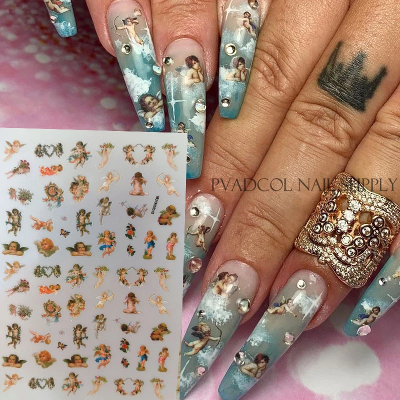 ネイルアート 天使 赤ちゃん イエス キリスト アクリル 装飾用の粘着性ネイルステッカー Stickers Decals Aliexpress