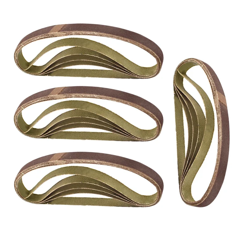 Деревообрабатывающий 20 штук шлифовальный абразивные шлифовальные Ремни 40/60/80/120 Грит 330 мм X 10 мм инструмент Запчасти