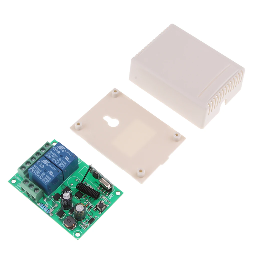

2 Channel Wireless RF Remote Control Receiver Relay Switch Board 433-Mhz 1527 encoding