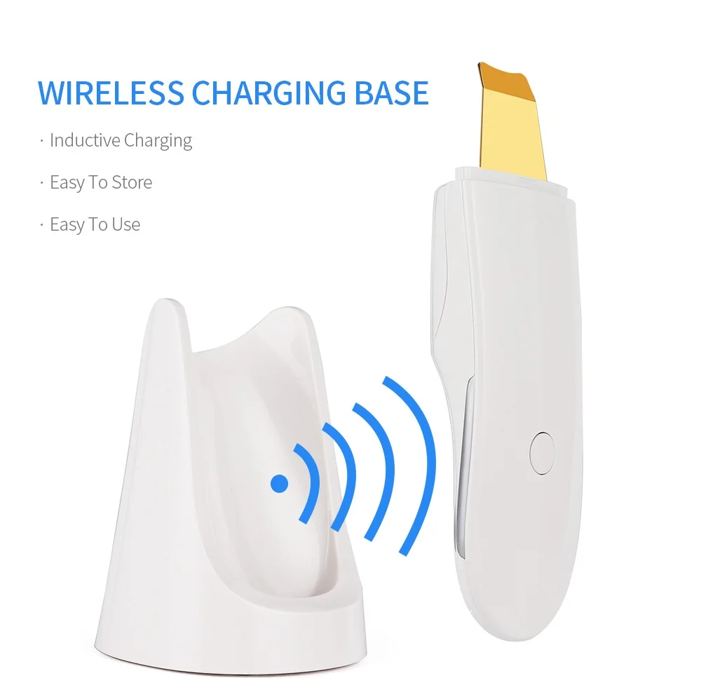 Golden 24kHz Ultrasonic Skin Scrubber With Nano Mist Moisturizing Pore Deep Cleaning Device Facial Peeling Exfoliating Machine