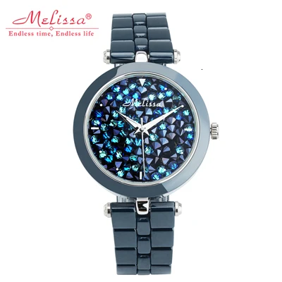 Австрия Кристалл браслет моды часы роскошные женские часы Miyota Кварцевые MELISSA керамические наручные часы Relogio Feminino - Цвет: Item 2