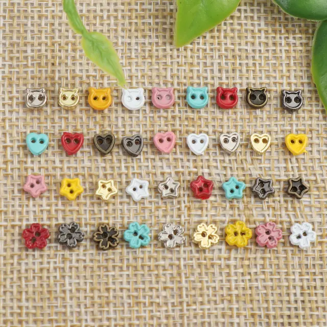 20Pcs 4mm Mini Metal Buttons Flower/Star/Cat Handmade Doll Clothes Craft Buckles for DIY Doll Clothing Stuffed Toys Accessories 1