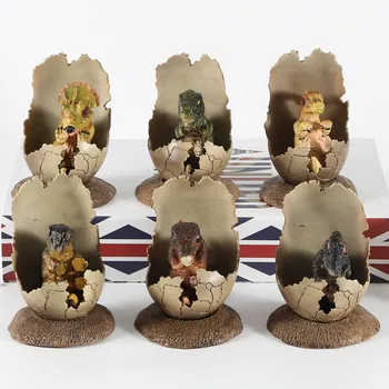

6pcs simulation Dinosaur Egg Large ornaments decorative Action Figures vinyl doll decoration 6.5CM WJ01