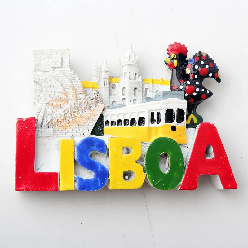 Lisboa португальский петух дизайн магнит на холодильник сувенир Туризм смолы фигурки холодильник магнитная наклейка