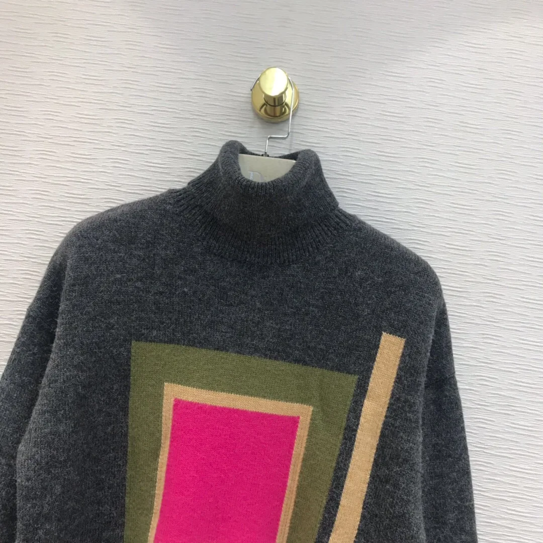 Новая модная шерстяная вязаная водолазка; свитер женский зимний два цвета три размера