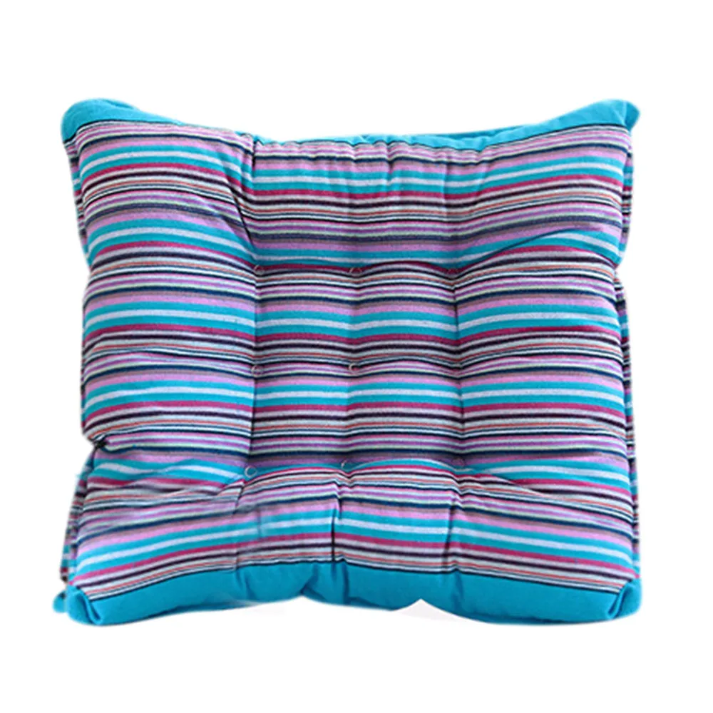 Подушка в полоску с татами для сада, патио, дома, кухни, офиса, дивана, кресла, мягкая цветная утолщенная двухсторонняя подушка для сиденья#45 - Цвет: Light Blue