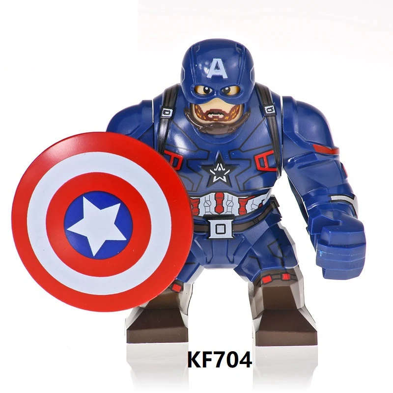 KF704 Одна распродажа, большие размеры, модели, Супермен, Бэтмен, Тор, Росомаха, Черная пантера, мигающие строительные блоки, игрушки для детей KF6077 - Цвет: KF704