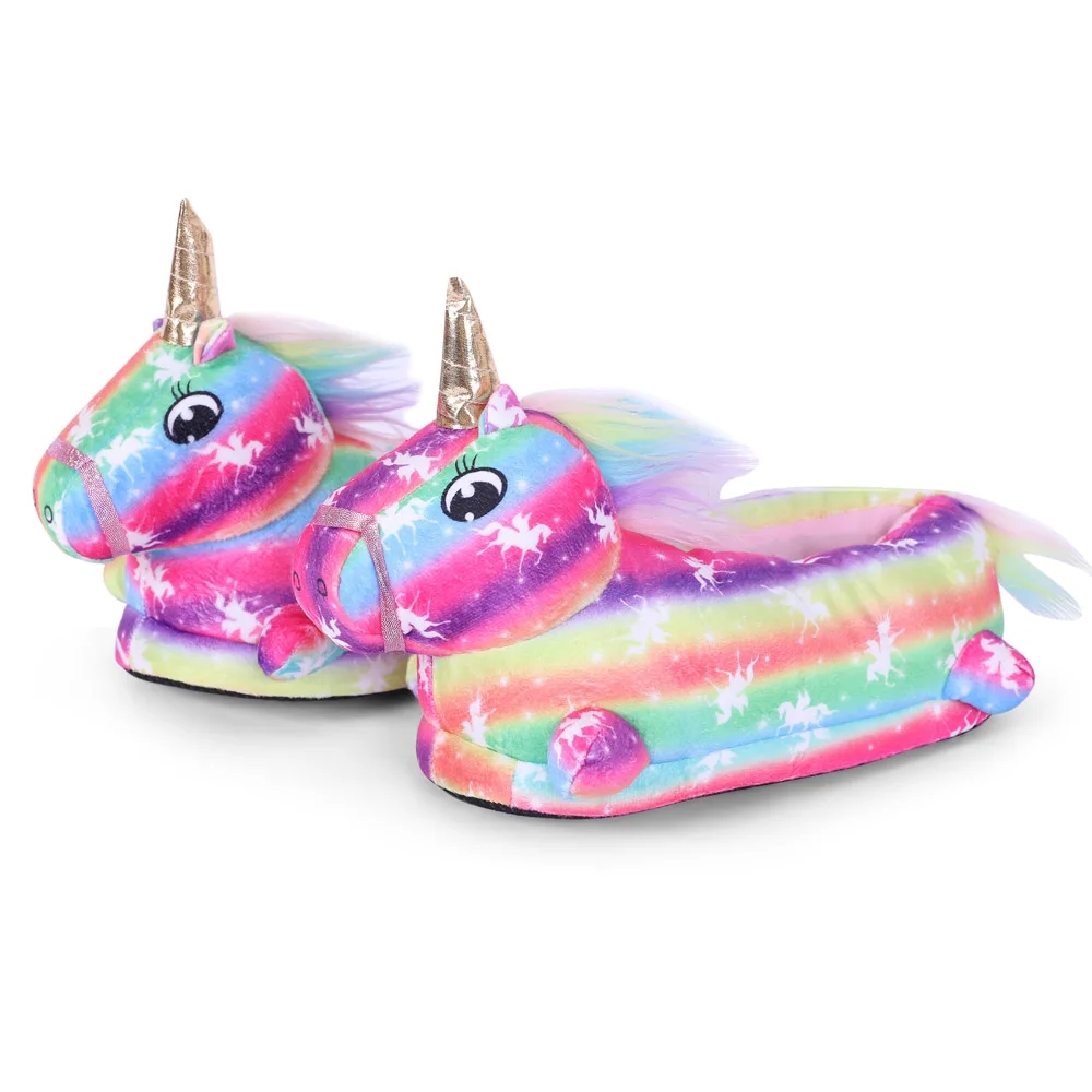 Unicorn Colorful Star and Rainbow Slippers