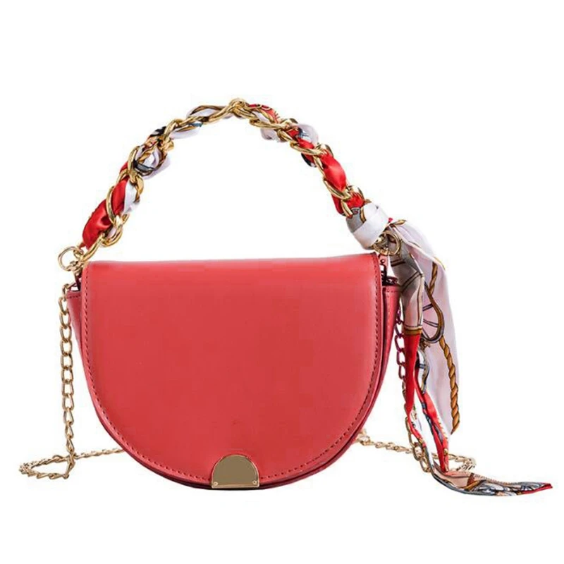 

Fashion Lady Saddle Bag Scarf Handbag Casual Chain Shoulder Messenger Bag
