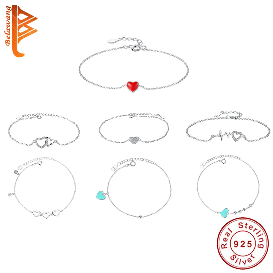 Модный браслет дружбы из стерлингового серебра 925 пробы с блестящим камнем CZ для женщин девочек на Рождество, день рождения, аутентичный драгоценный подарок