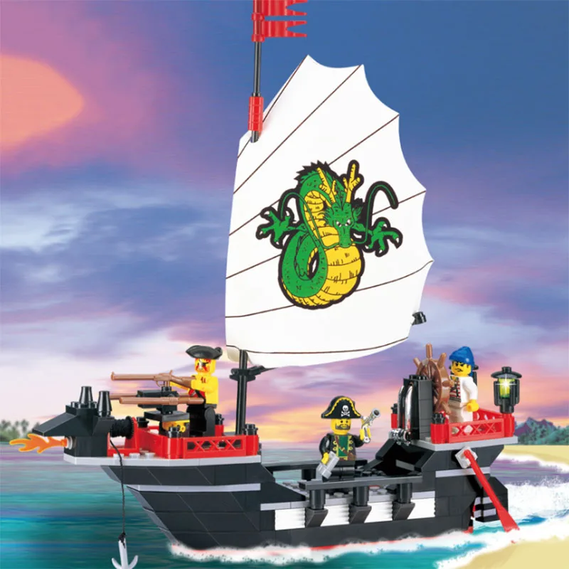 

Enlightenment Toy Small Particles Assembled Building Blocks Spell Insert Model Children's Educational Toys Pirates Series