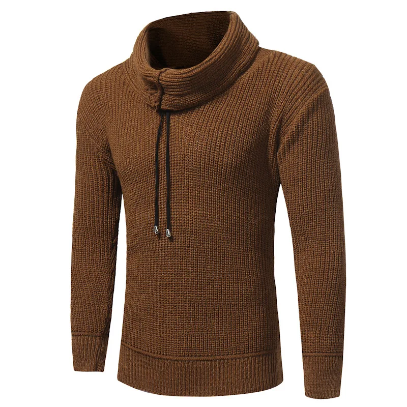 

2019 Fashion New Style Trend Cool Casual Pullover Men's Slim Fit Pullover Heap Collar Sweater