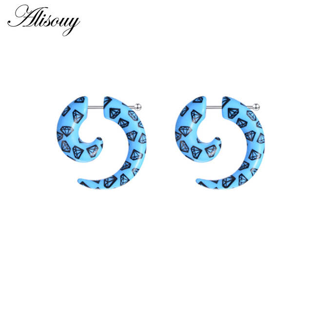 Hot Acrylic Cheater Fake Spiral Ear Taper Stretcher Expanders Gauge Tunnel And Plugs Earlobe Earring Piercing Body Jewelry