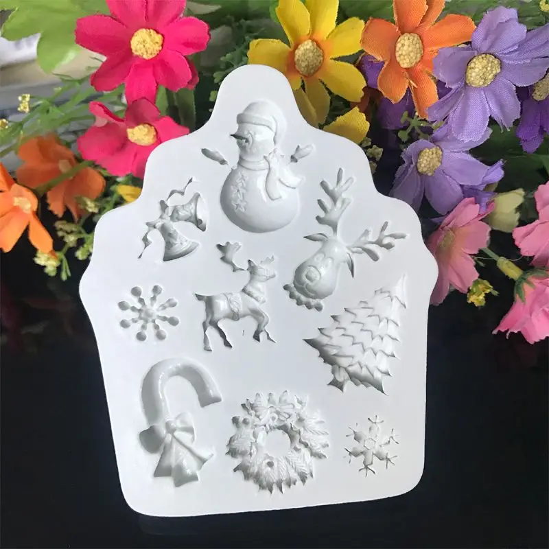 3 шт Рождественская силиконовая форма для выпечки конфет, шоколада, украшения торта, смолы, глины 448B