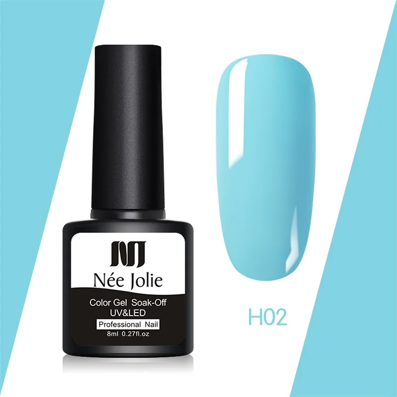 NEE JOLIE 8 мл Гель-лак для ногтей маникюр Полупостоянный гель uv Vernis светодиодный Гель-лак замачиваемый Гель-лак для нейл-арта инструменты - Цвет: H02
