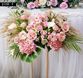 pink 4 Свадебные домашние вечерние сценические искусственные шелковые искусственные цветы фон в виде изображения стола стенд Арка декоративный цветочный ряд фоновое украшение - Цвет: pink 4