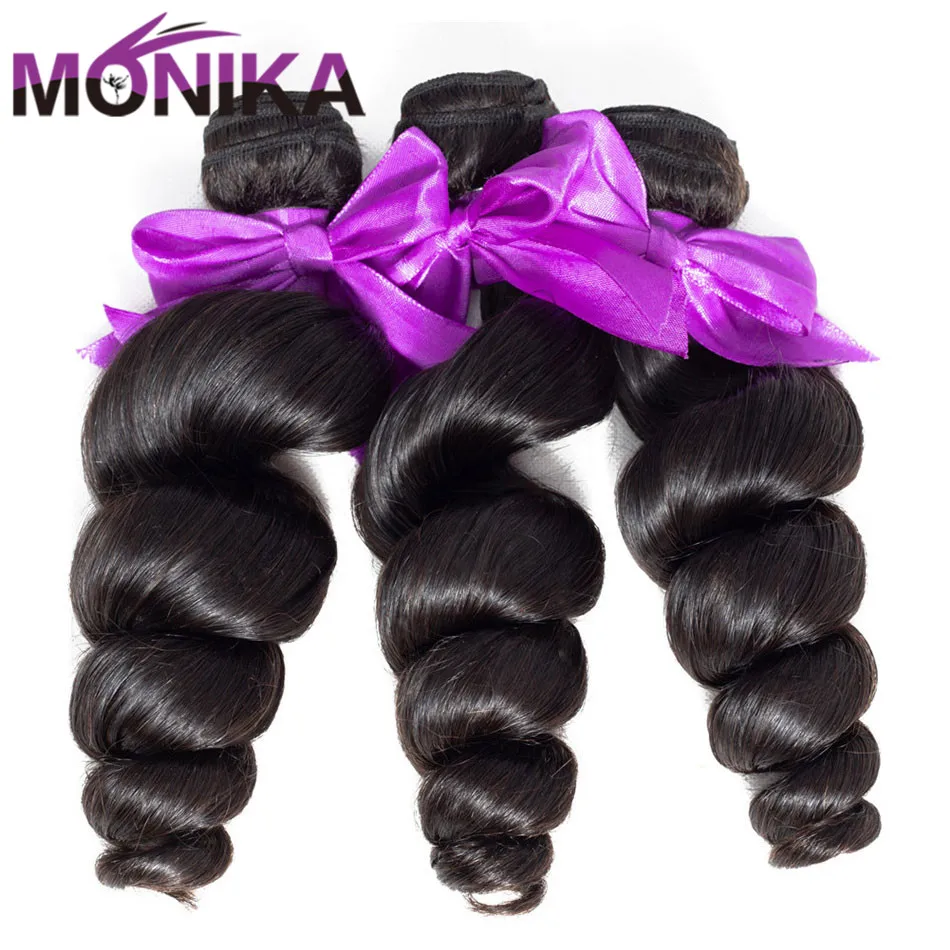 Monika 8 30 дюймов Пряди свободные волнистые пряди 100% человеческих волос пучок