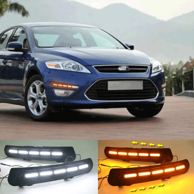 

1Pair For Ford Mondeo 2011-2013 Car-styling Front LED DRL Daytime Running Light Daylight Driving Fog Lamp Flashing light