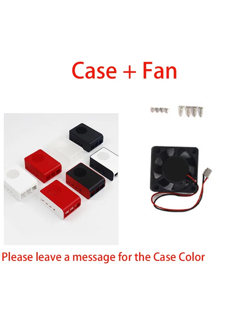Case and Black Fan Для Raspberry Pi 4 чехол ABS чехол корпус с светодиодный вентилятор охлаждения с бликами для Raspberry Pi 4 Модель B Pi4 RPi4 Чехол Коробка - Цвет: Case and Black Fan