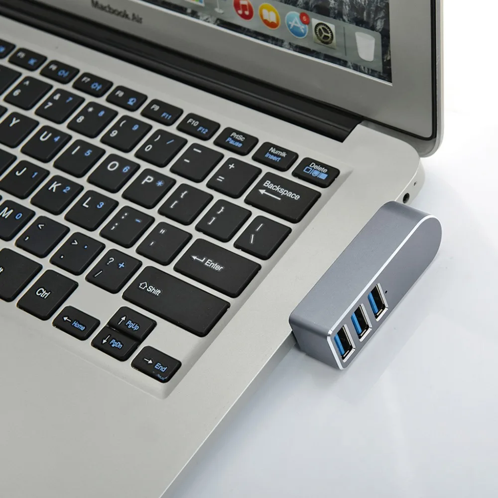 Алюминиевый сплав мини 3 порта USB 3,0 концентратор поворотный USB разветвитель адаптер для ПК ноутбука