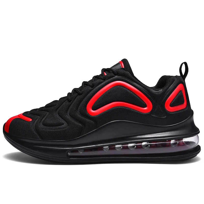270 Кроссовки унисекс с воздушной подушкой, мужская повседневная обувь, женская дышащая обувь для бега, мужской светильник, буферная спортивная обувь, кроссовки, большой размер 47 - Цвет: Black Red