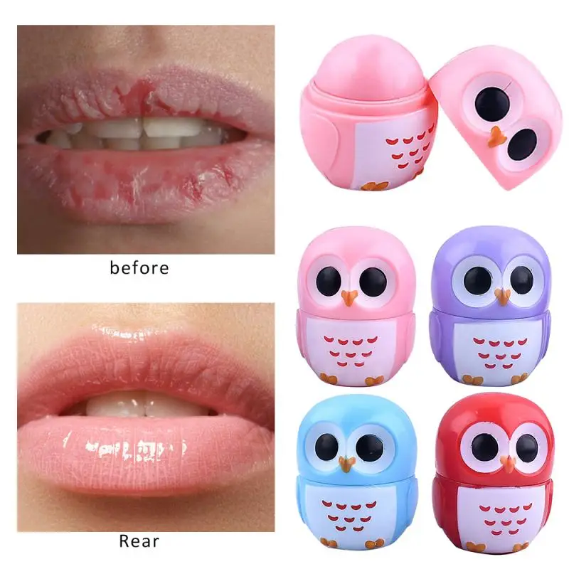

Owl Moisturizing Lip Balm Portable Soothes Dry Lipstick Sphere Various Fruit Flavors Not Greasy Embellish Lip Pomade TSLM1
