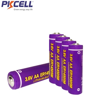 

5PCS PKCELL ER14505M Li-SOCl2 Battery 1800mAh 3.6V Power Type Lithium Batteries For GPS Tracking Cameras Memory backup